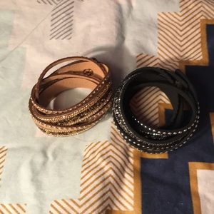 Multi strand leather bracelets